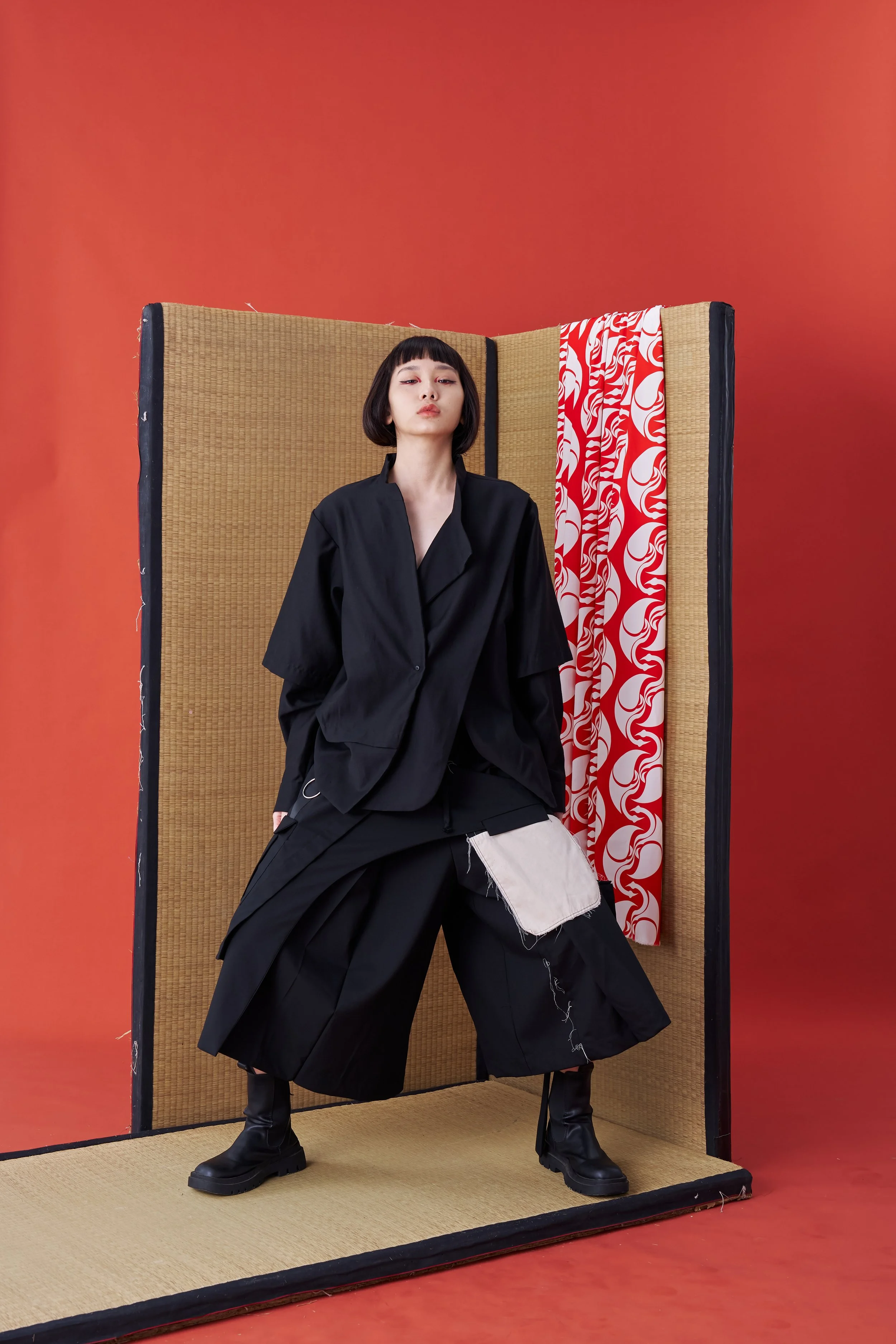 INF Multi-layered Deconstructed Sleeve Shirt (Black) — INF